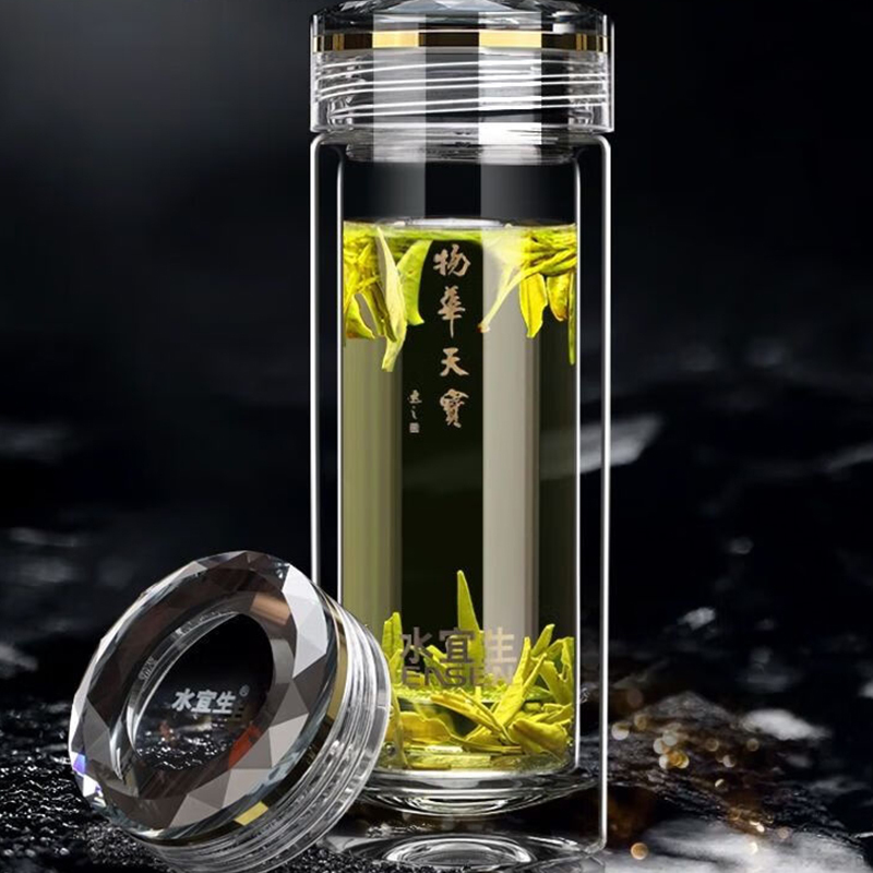 水宜生玻璃杯330ml高硼硅弱碱养身泡茶杯G908高清大图