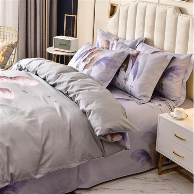 恒源祥家纺全棉床上四件套纯棉60s贡缎印花款套件200230cm