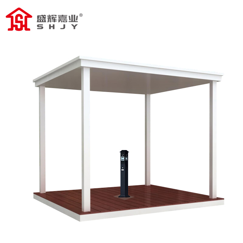 盛辉嘉业 户外吸烟亭移动吸烟室玻璃岗亭保安亭室外成品吸烟房 公共吸烟亭4