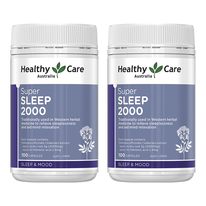 澳世康(Healthy Care)睡眠胶囊2000mg 100粒/瓶装 澳洲进口复合维生素 缬草精华不含褪黑素
