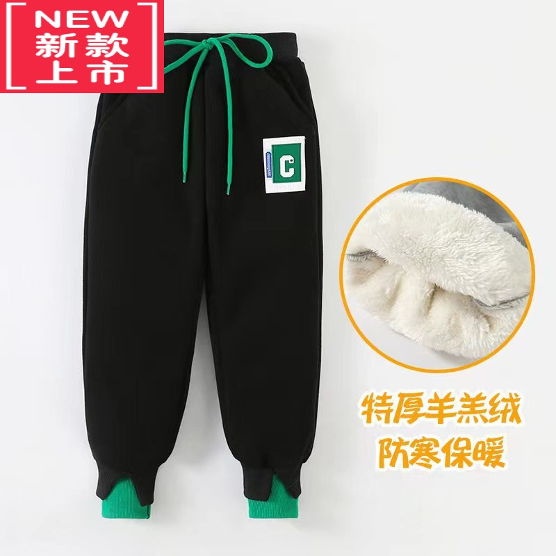 可莉允儿童裤子秋装外穿女童运动裤4男童宝宝保暖裤一体绒5冬季休闲卫裤