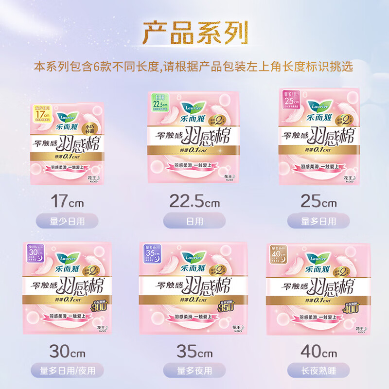 乐而雅(laurier)零触感羽感棉超丝薄17cm迷你卫生巾14片 细腻柔滑 亲抚肌肤高清大图