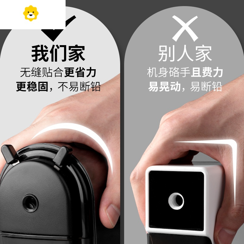 喻娄素描专用削笔器美术生用专业手摇手动炭笔卷笔刀削笔机学生绘画刨笔机车笔销削笔刀铅笔旋笔刀钻绞笔 [2个装]灰色(送教