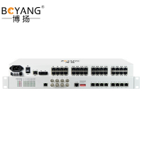 博扬 综合业务电话光端机 8路电话+2路千兆+4路百兆以太网物理隔离 LC单纤60km 机架式1对BY-8P2Gv4Fv