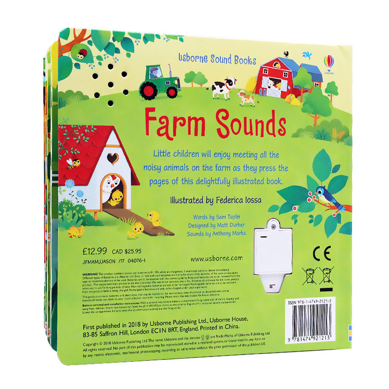 [正版]Usborne农场奇妙触摸发声书 Farm Sounds book 聆听农场的各种声音英文原版绘本 低幼儿童启高清大图