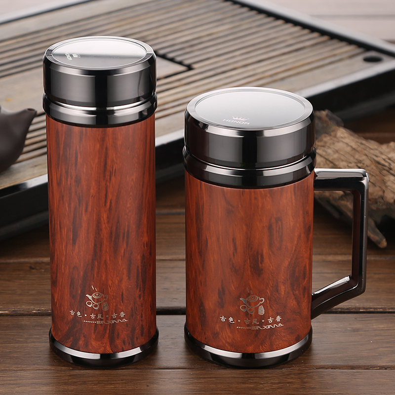 华象紫砂内胆保温杯男女士商务办公杯泡茶杯子养生杯子刻字