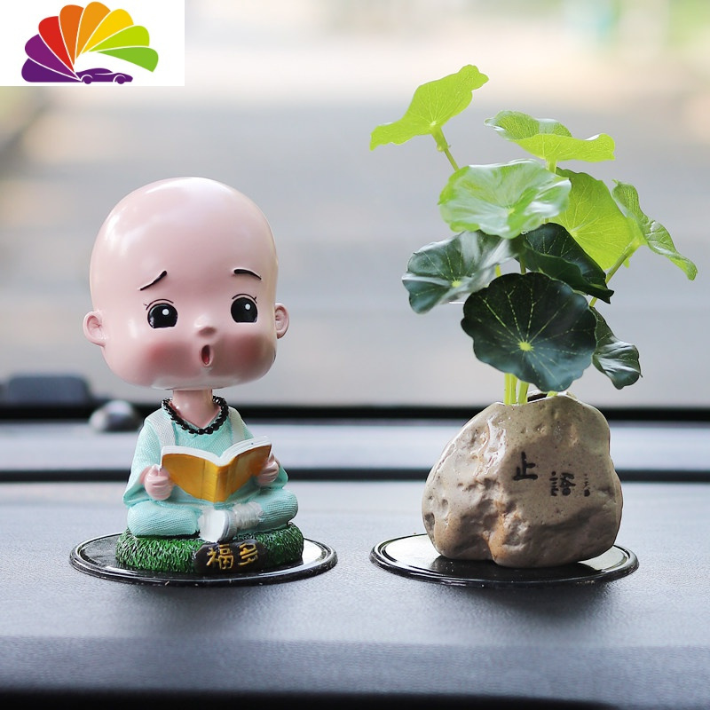 福多和尚 荷叶摆件-止语(2个小圆垫 沸石香料1