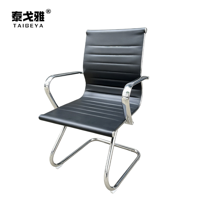泰戈雅 黑色皮椅弓形椅 TGY-100 把高清大图