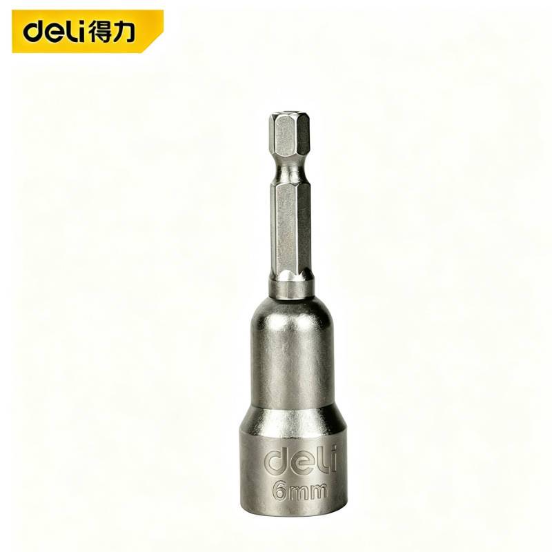 得力(deli) 强磁套筒6mm 合金钢内外六角扳手批头电钻套筒头 DL4806高清大图