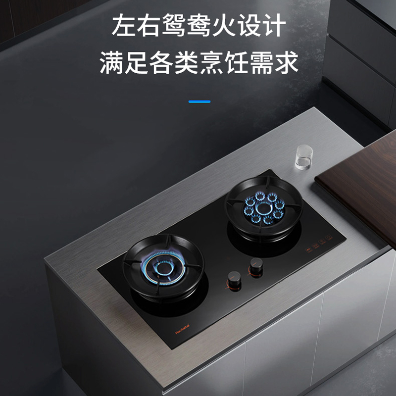 Haotiatai燃气灶JZT-X405 5.0kW大火力九鼎劲燃猛火可调底壳换灶不开孔保洁炉头中空聚能锅支架
