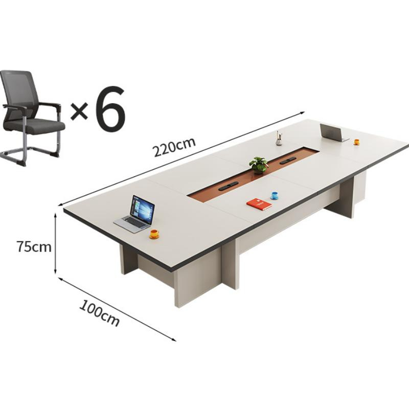 怡卓欧会议桌2.2*1米+6椅组高清大图