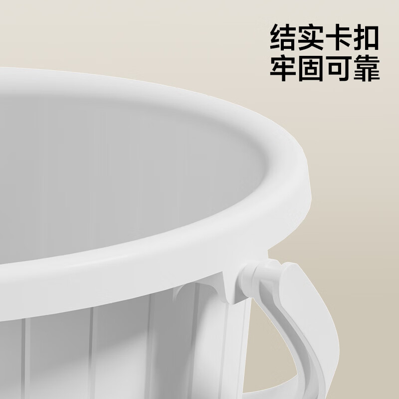 五月花脸盆水桶30cm3件套带盖加厚耐用宿舍泡脚家用储水桶洗衣洗车桶高清大图