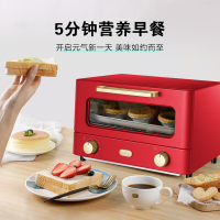 苏泊尔(SUPOR)家用多功能电烤箱 迷你复古小烤箱 12升 带出式烤盘易清洁 烘焙蛋糕 复古红K12FK848