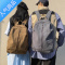 封后大容量帆布背包男韩版高中大学生简约书包女15.6寸电脑双肩包旅行学生书包