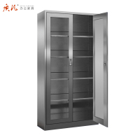 质凡不锈钢文件柜铁皮办公柜通玻两门文件柜玻璃柜档案储物柜简约现代其他