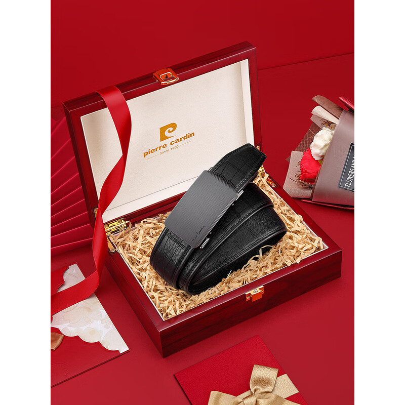 皮尔卡丹(pierre cardin)新款休闲男式自动扣皮带 W43812081-7A高清大图