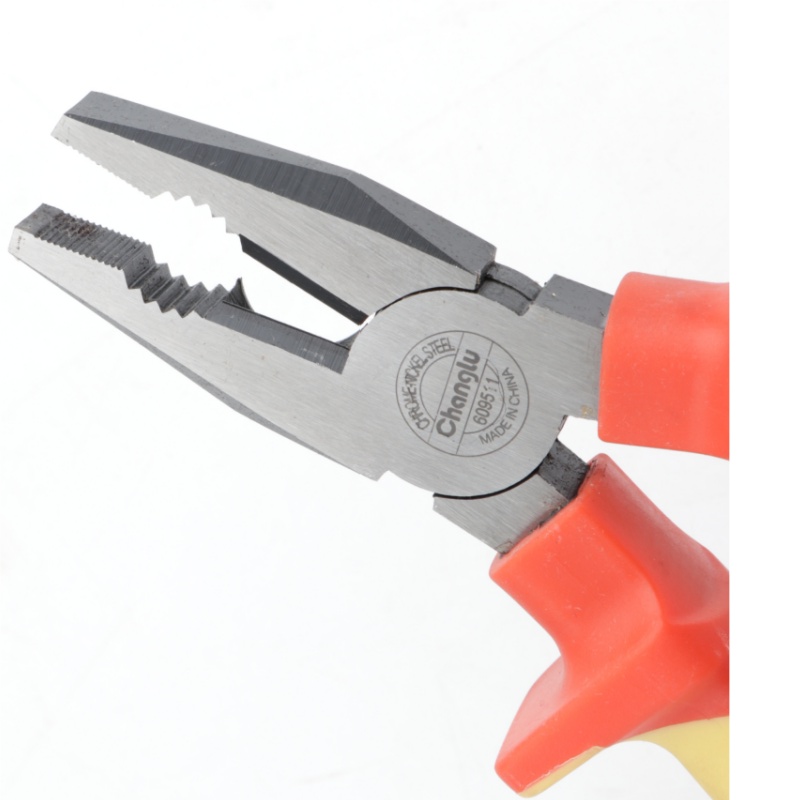 长鹿VDE绝缘电工钢丝钳 6寸 把高清大图