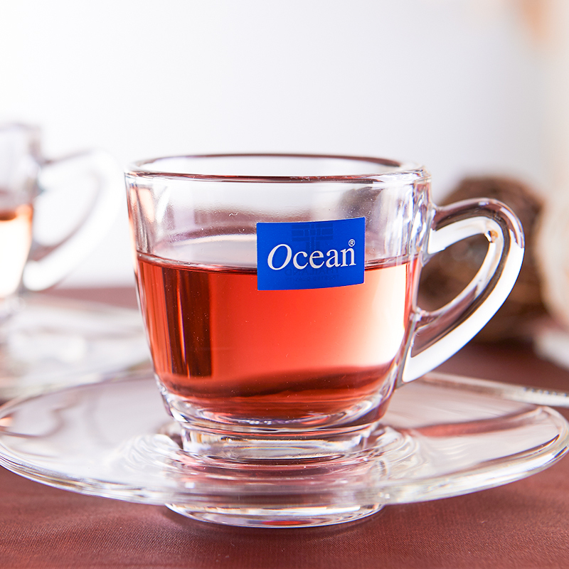 Ocean进口无铅玻璃透明浓缩咖啡杯杯碟套装70ML 1套