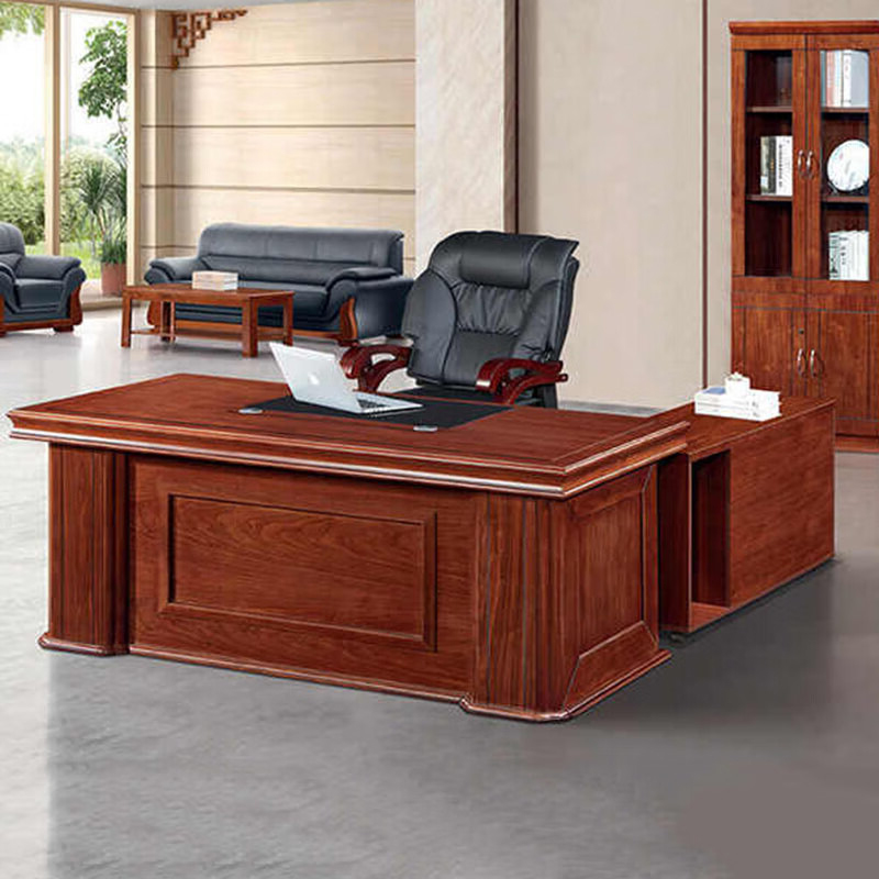 鑫金虎(XIN JIN HU)办公桌办公室老板桌油漆经理桌1.6米含椅高清大图