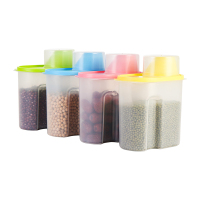 欧润哲 杂粮储物罐 透明塑料储物盒杂粮收纳盒杂粮罐4只装