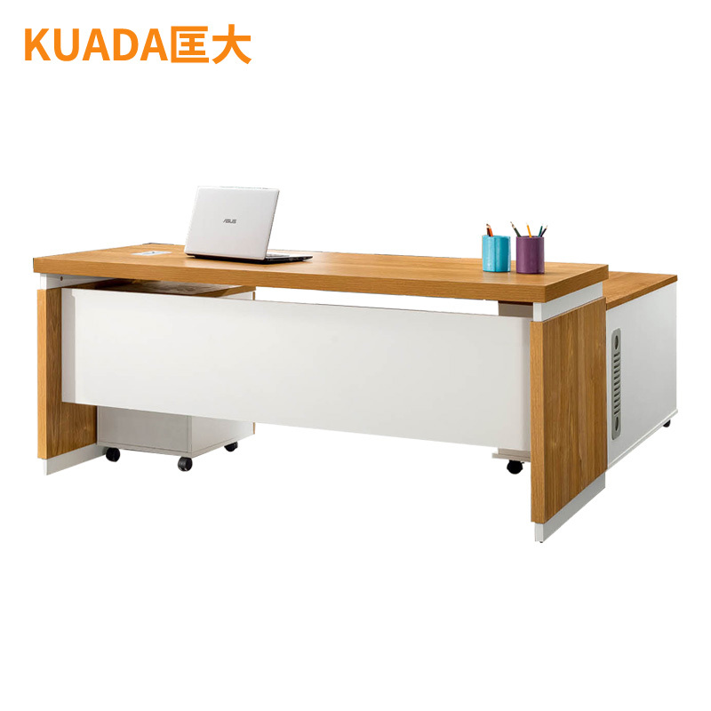 匡大 现代简约办公桌1.8米板式主管桌经理桌+副柜KD-18D1803