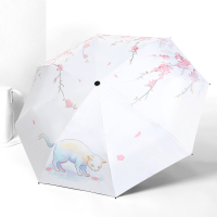 全自动雨伞晴雨两用女可爱小巧纳丽雅便携五折遮阳伞防晒太阳伞 夏-手动三折款