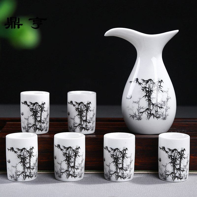 鼎亨陶瓷酒具套装酒壶酒杯醒酒器白酒杯烈酒杯分酒器黄酒清酒壶小