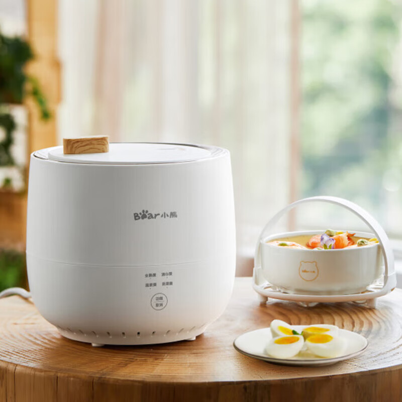 小熊(bear)煮蛋器6枚蛋【专业煮温泉蛋】微电脑智能定时 自动断电 防干烧 ZDQ-B06R2台