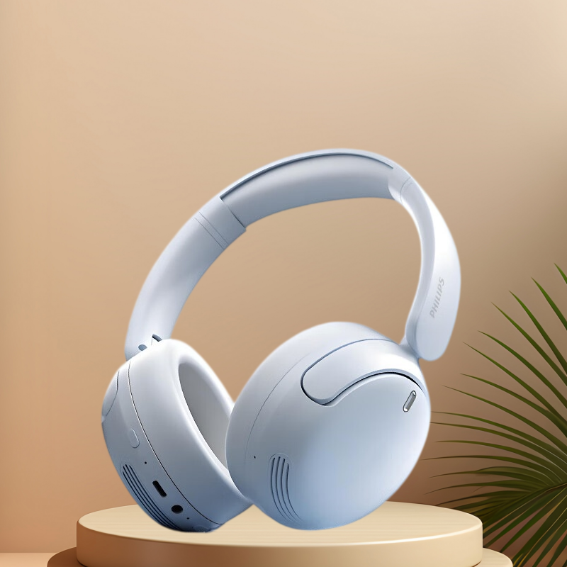 飞利浦(PHILIPS)头戴式无线蓝牙主动降噪耳机TAH3020蓝色高清大图