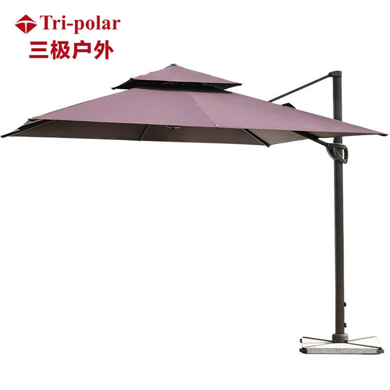 三极户外 TP7022 罗马户外伞 方形3米伞配70kg大理石底座 颜色随机发货