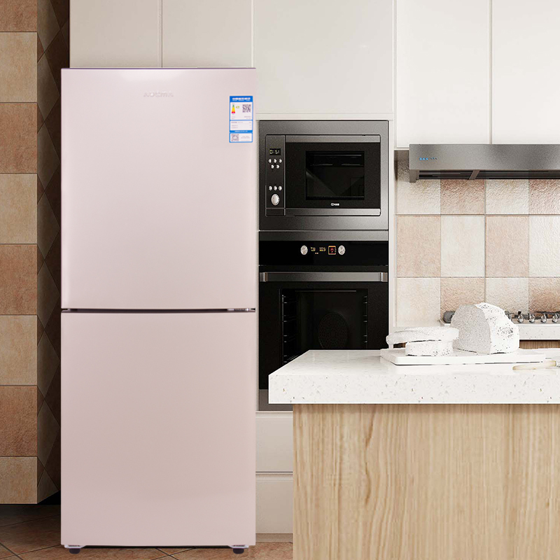 aucma澳柯玛风冷无霜双开门电冰箱家用节能小型炫金