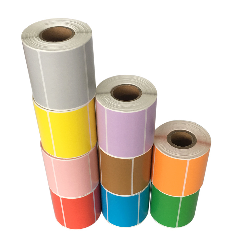 彩色热敏纸粉红热敏不干胶标签纸条码50mmx30mm