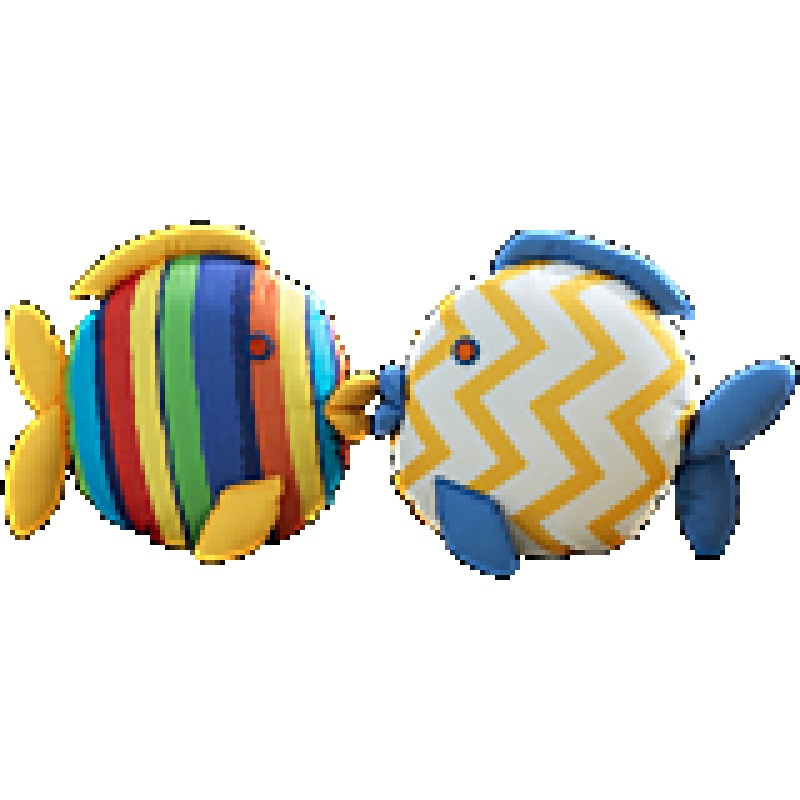 lovo家纺罗莱生活出品接吻鱼抱枕靠枕漂洋过海来看你沙抱枕