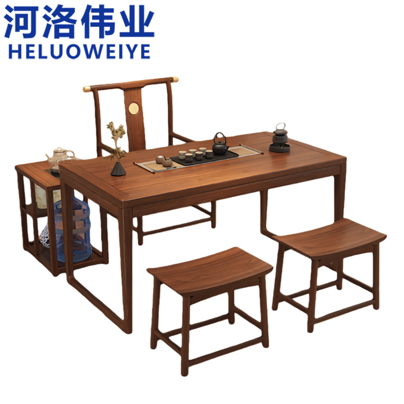 河洛伟业 茶桌椅组合1.2米套