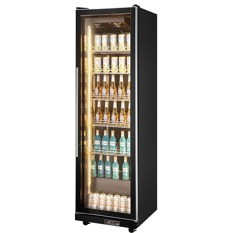 展示柜鲜花水果保鲜柜立式冰箱ktv冰柜单门豪华风冷啤酒柜白黄蓝三色