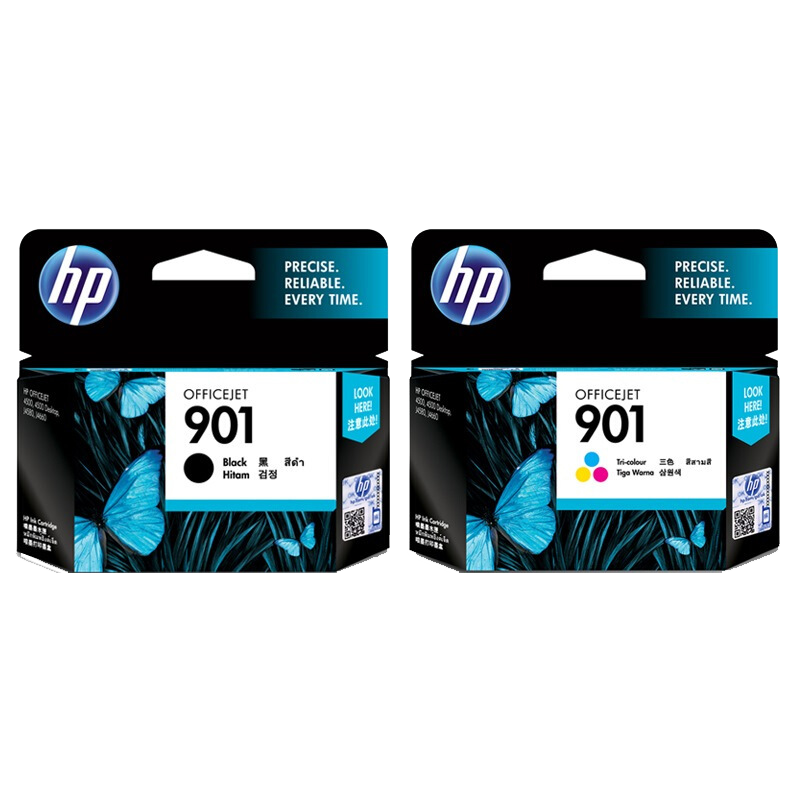 惠普(HP)CC653AA 901 黑色彩色墨盒套装(适用Officejet 4500 J4580 J4660)高清大图
