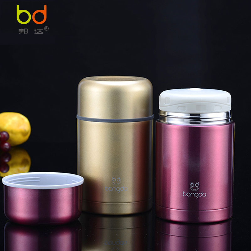 邦达(无火焖粥)真空手提焖烧壶 304不锈钢 真空800ml 焖烧壶 便当盒
