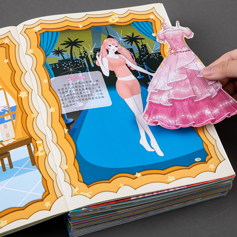 公主换装贴贴画[全8册] [正版]小公主换装贴贴画全8册2-3-4-5-6岁女孩启蒙认知早教粘贴贴纸书儿童益智绘本游戏书高清大图