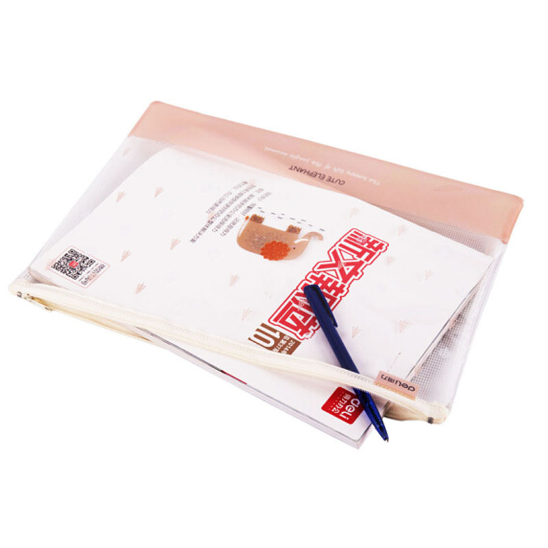 得力(deli) 网格拉链袋收纳袋/透明文件袋 资料袋 单个装 5990 A4 网格拉链袋(混合)
