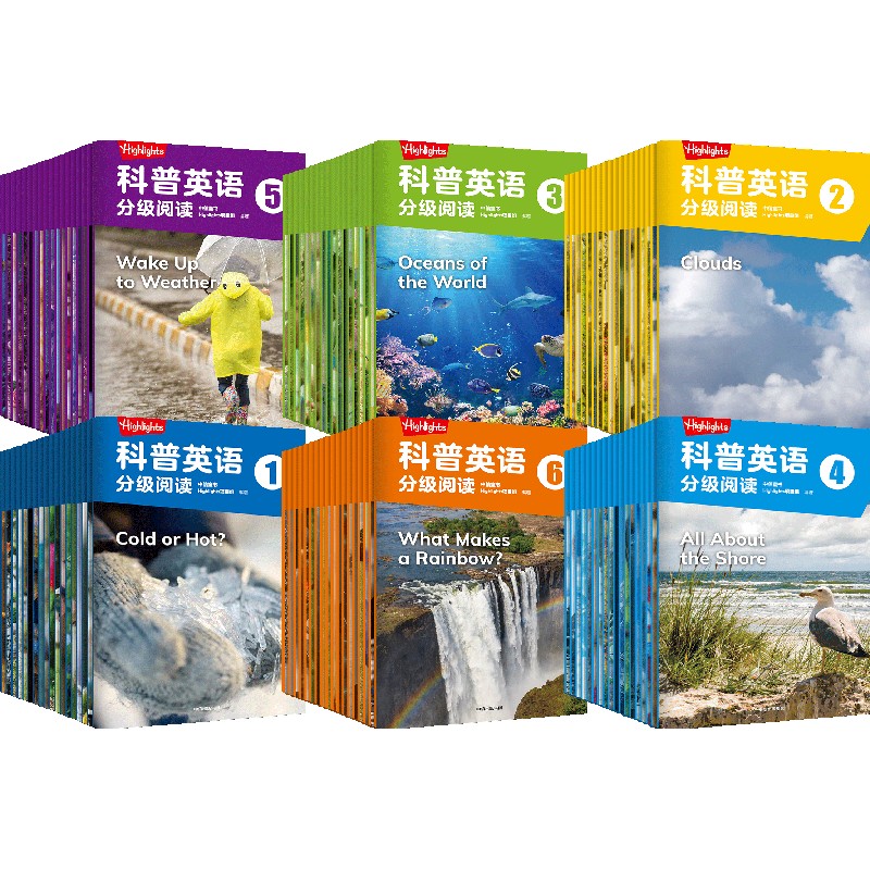[正版]3-10岁Highlights科普英语分级阅读1-6(套装6套含点读笔) 童书Highlights项目组著高清大图