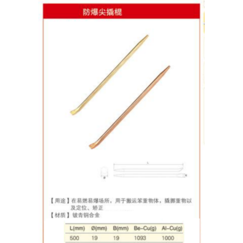 四凯铍青铜尖撬棍SK-OS-180把高清大图