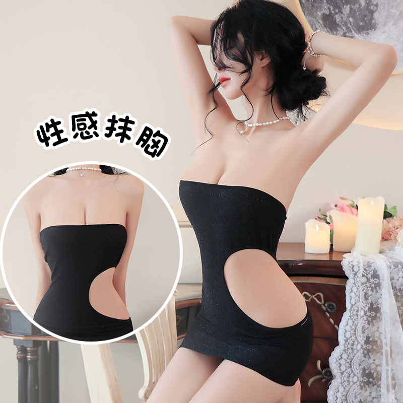 长夜漫漫情趣内衣女性感透明诱惑抹胸夜店装制服诱惑激情套装1903