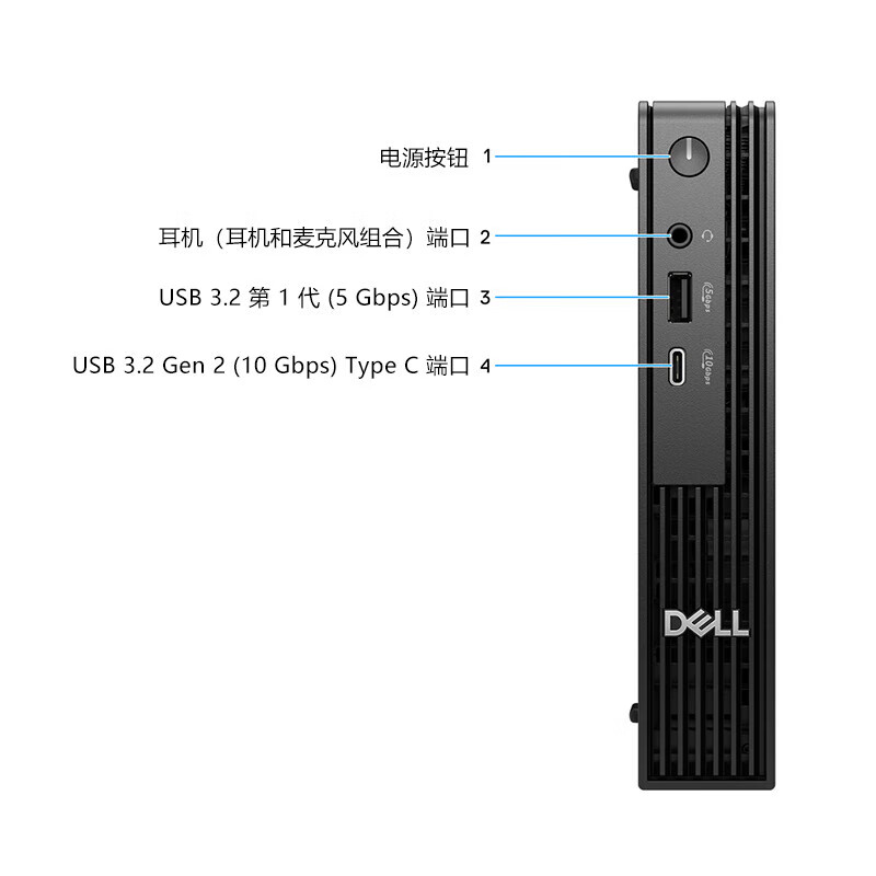 戴尔dell Pro QCM1250高性能迷你企业级高端商用办公绘图设计办公台式机主机 定制I5-14500T 16G内存 1T机械+512G固态 集成显卡高清大图