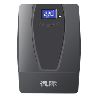 德际 UPS不间断电源D1000VA 600W稳压LCD触控屏幕 单电脑续航25-40分钟