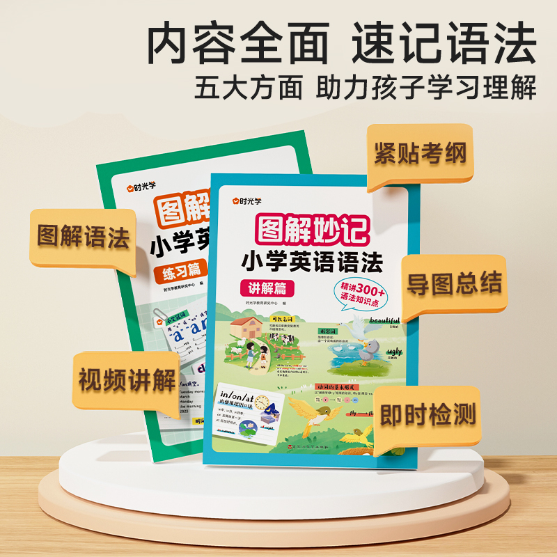 图解妙计 语法训练大全(全2册) 小学通用 [正版]时光学图解妙计 小学英语语法训练大全讲解练习全两册小学三年级四年级五