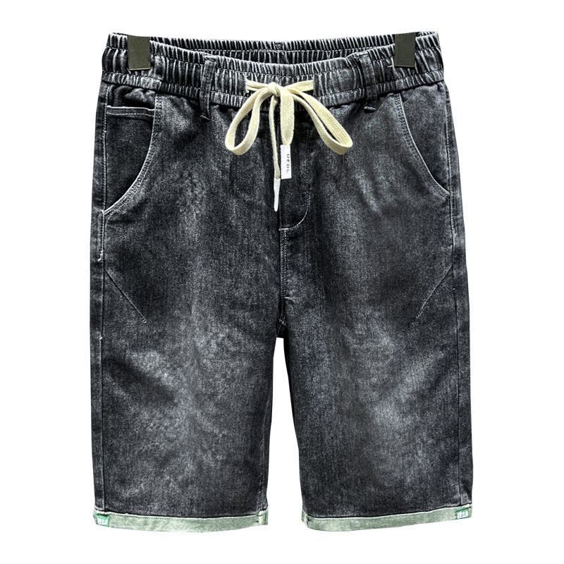 圣吉奥牛仔五分裤男2022夏季新款男士直筒宽松休闲潮牌牛仔短裤子图片