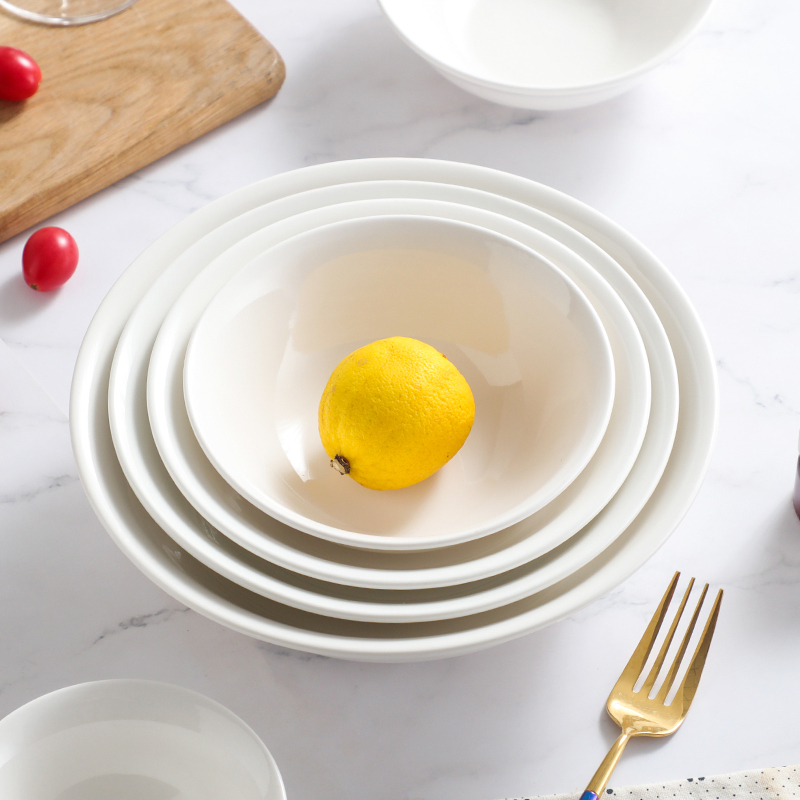 橙亿鸿 纯白陶瓷斗碗 面碗 瓷碗 5.5英寸 个高清大图