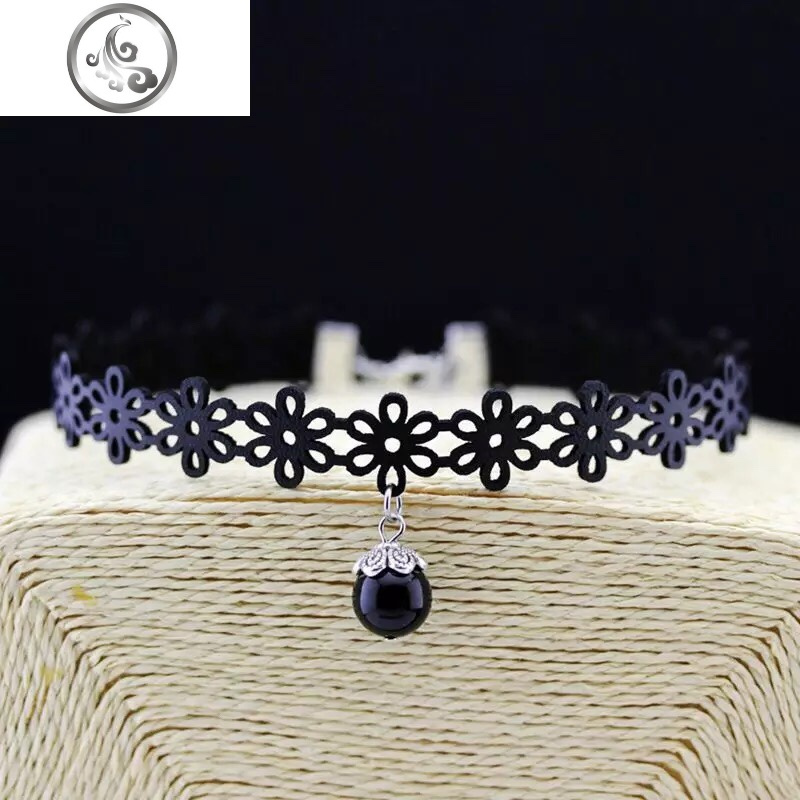 choker锁骨链性感短款脖子饰品黑色蕾丝简约项链颈链锁骨配饰复古jimi