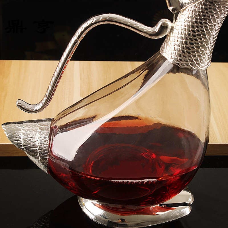 鼎亨无铅水晶玻璃家用鸭型醒酒器红酒分酒器酒樽葡萄酒酒壶