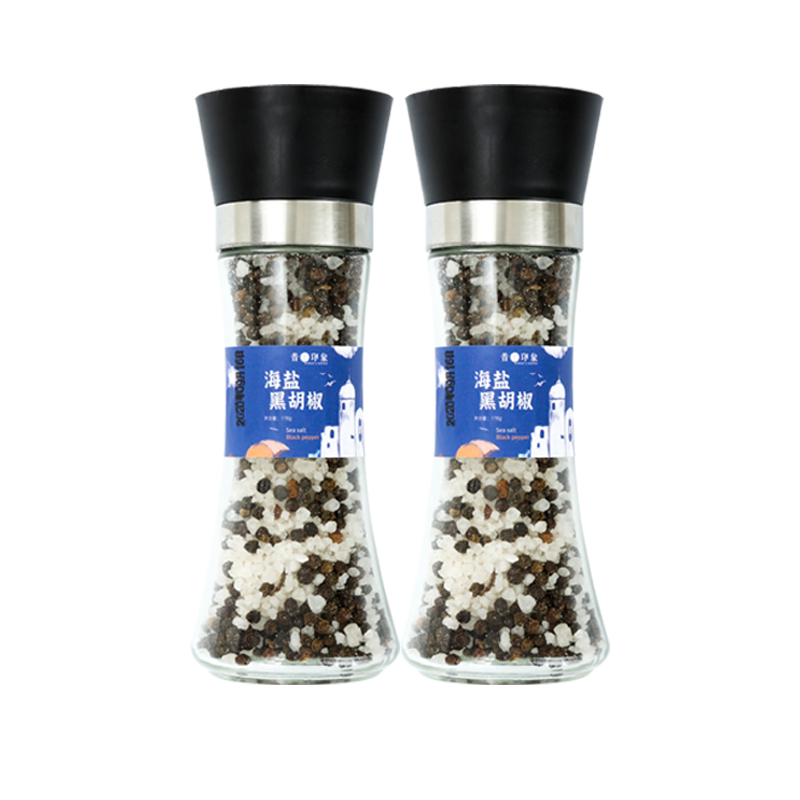 海盐黑胡椒178g+原味108g+混合味148g+柠檬盐12